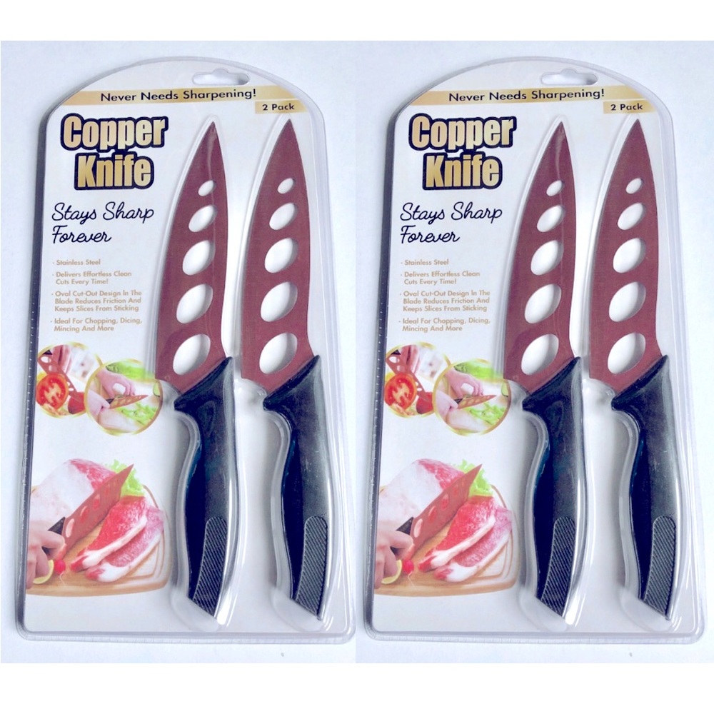 NEW Copper Knife Stainless Steel Stays Sharp Forever 9.75”, 2 Pack x 2